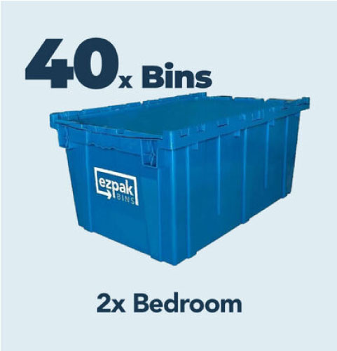 40x Bins Bundle, Studio - EZPak Bins Reusable Plastic Bins