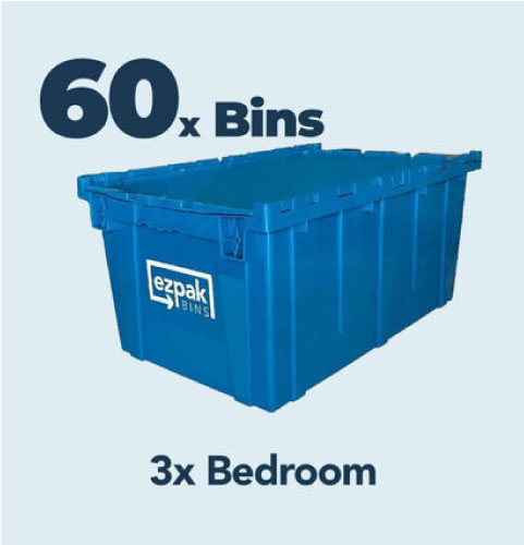 60x Bins Bundle, Studio - EZPak Bins Reusable Plastic Bins