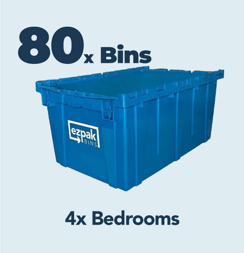 80x Bins Bundle, Studio - EZPak Bins Reusable Plastic Bins